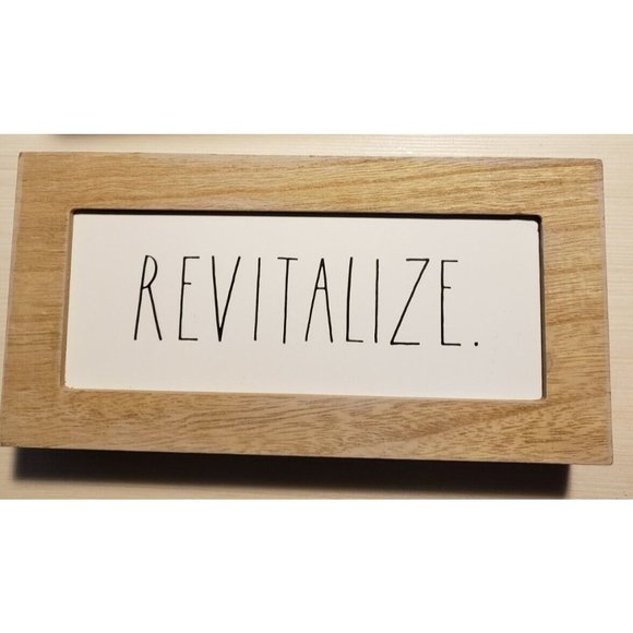 Rae Dunn Revitalize Sign Home Decor Farmhouse Style Natural Wood Sign NEW - Picture 1 of 1